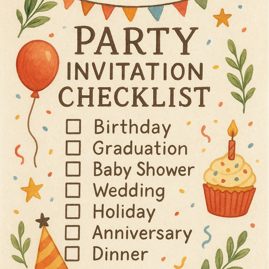 party invitation checklist