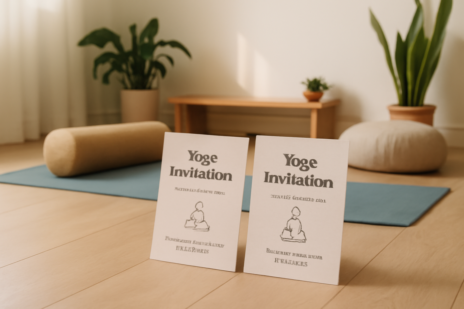 Yoga invitations for a studio event