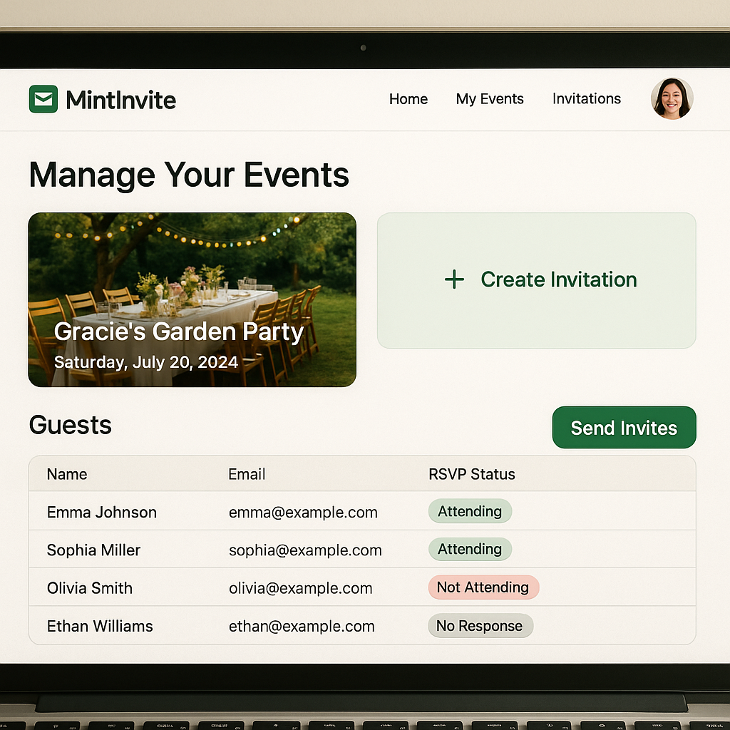 MintInvite invitation platform for event management