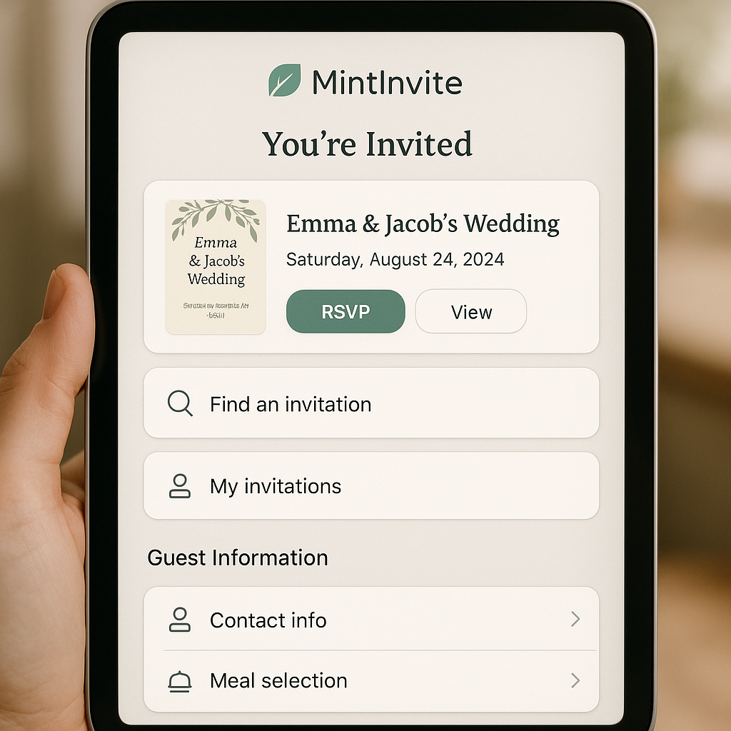 MintInvite invitation platform interface