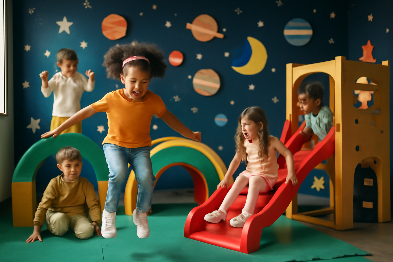 play space event ideas with kids having fun indoors