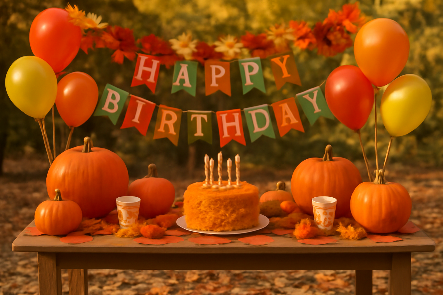 Fall birthday party decorations for kids.