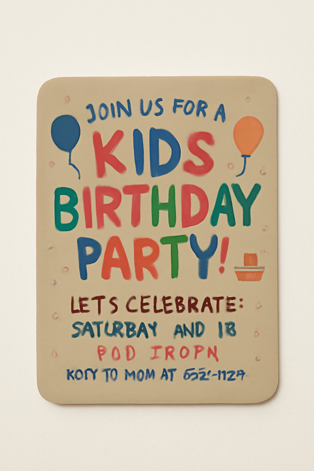Kids birthday invitation wording examples