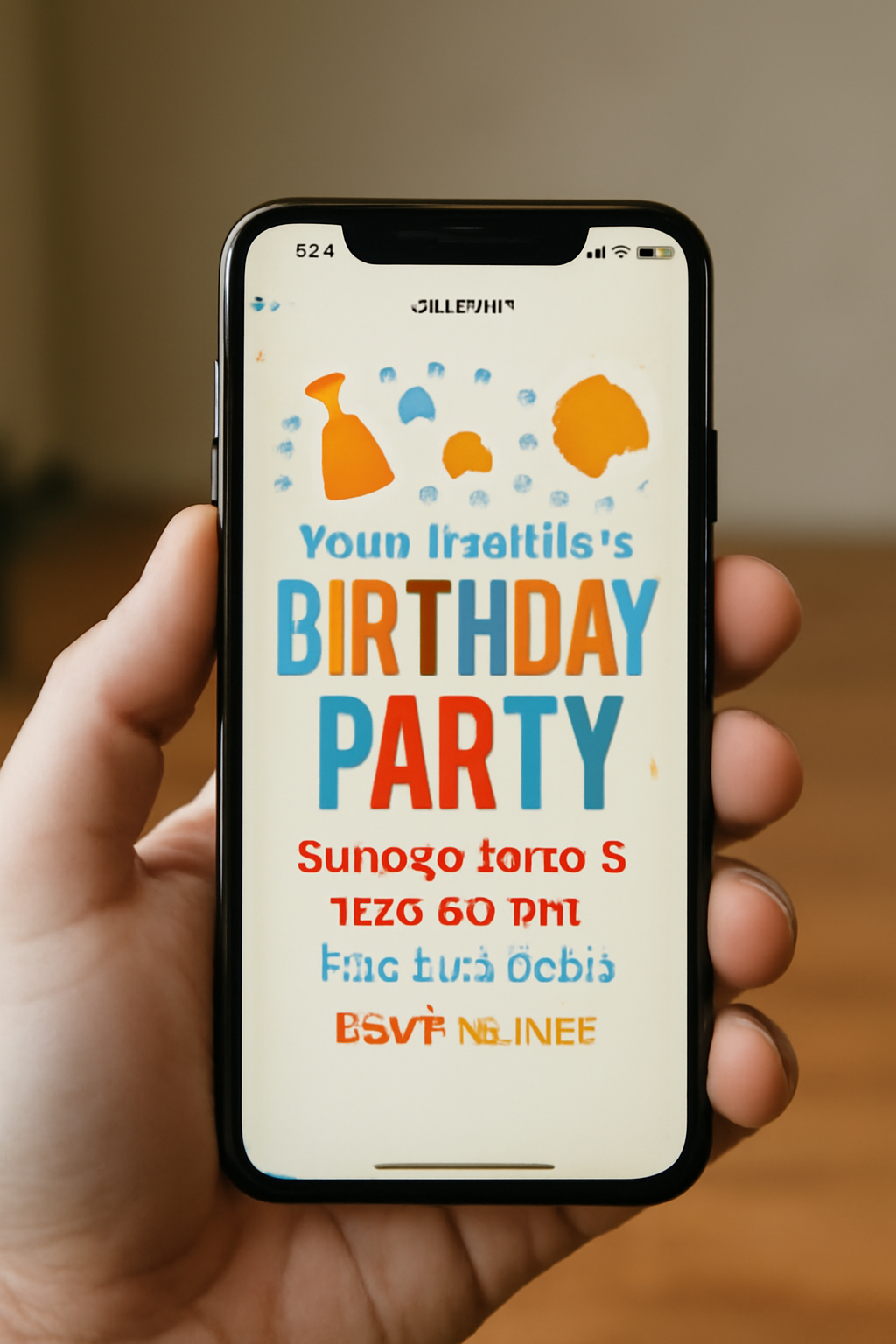 Text invitations for a birthday party