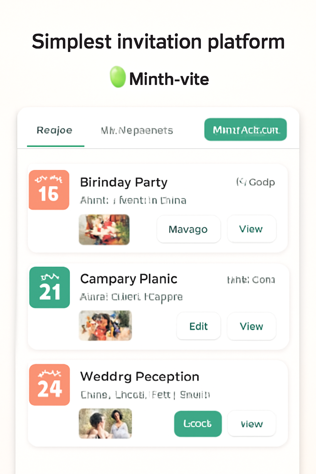 Simplest invitation platform MintInvite