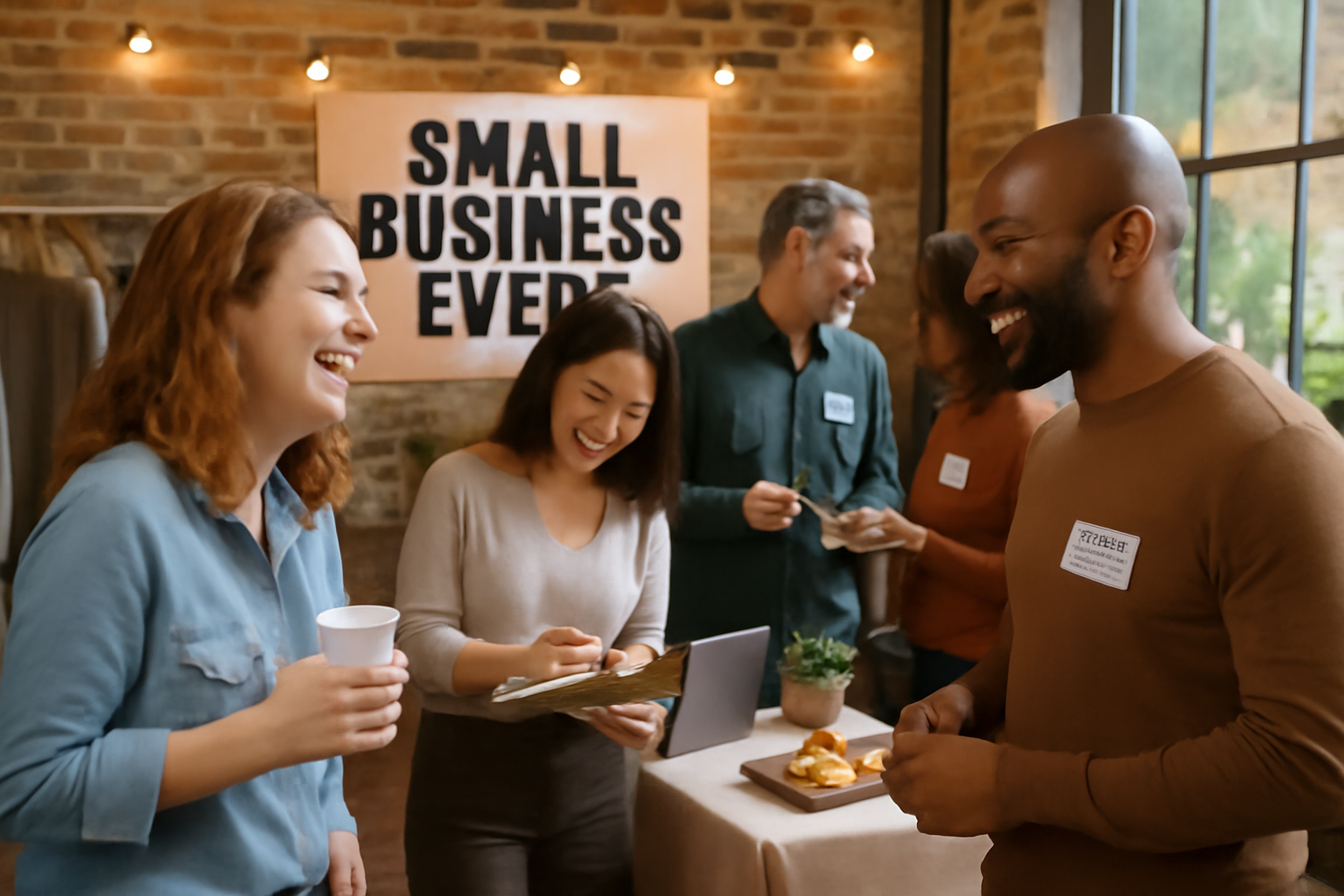 Small business event with attendees